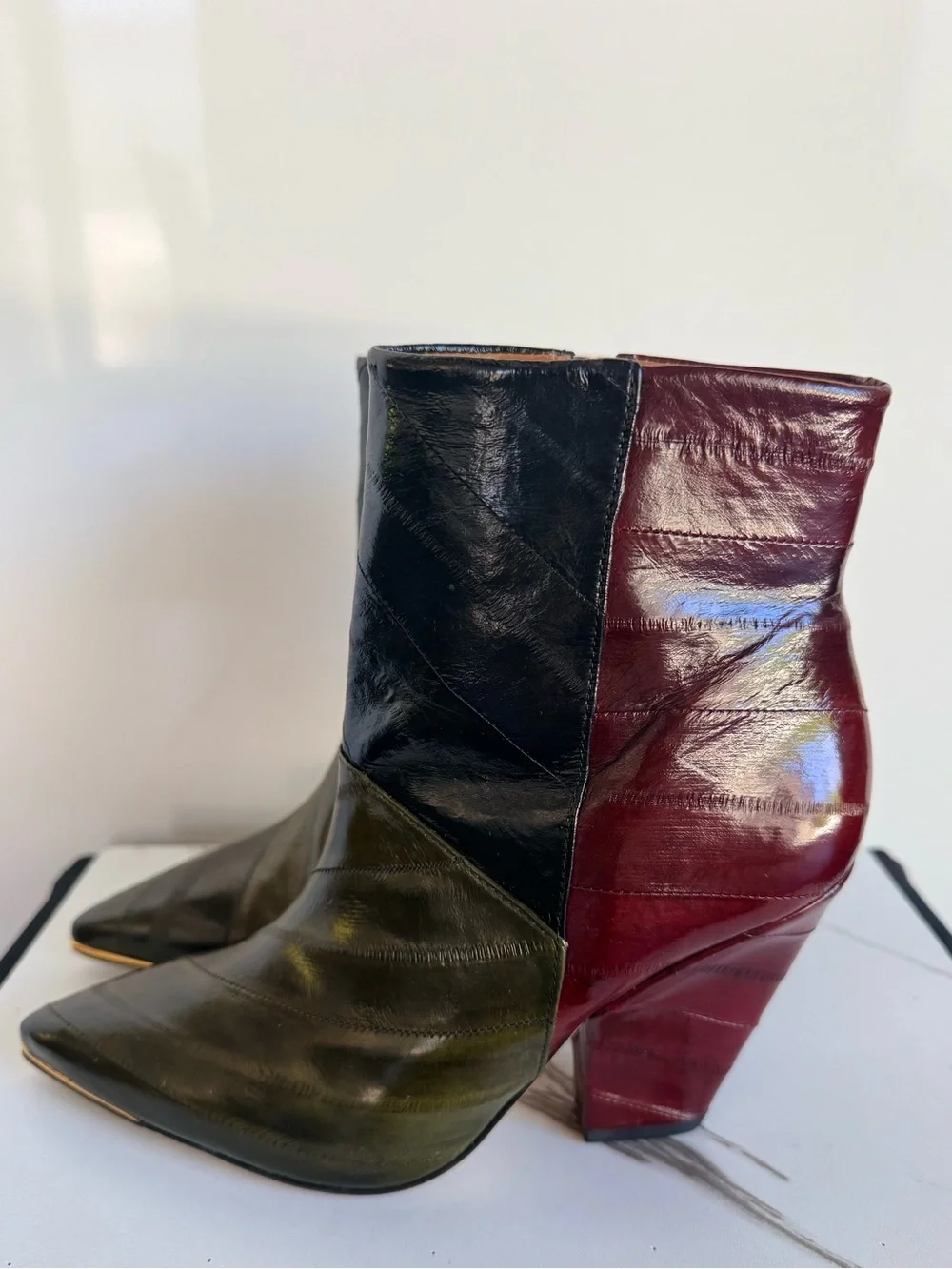 Tory Burch Lila Eel Zip-Up Ankle Boots — Size 7M